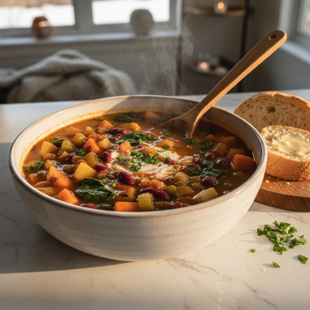 Soupe aux Légumes et Épinards