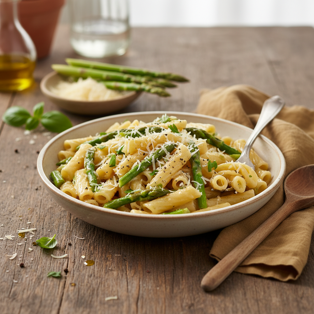 Pâtes aux Asperges et Parmesan