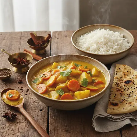 Vegetarisches Apfel-Curry mit Gemüse