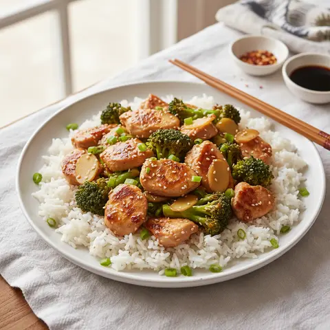 Stir-Fried Chicken with Broccoli in Soy-Ginger Sauce