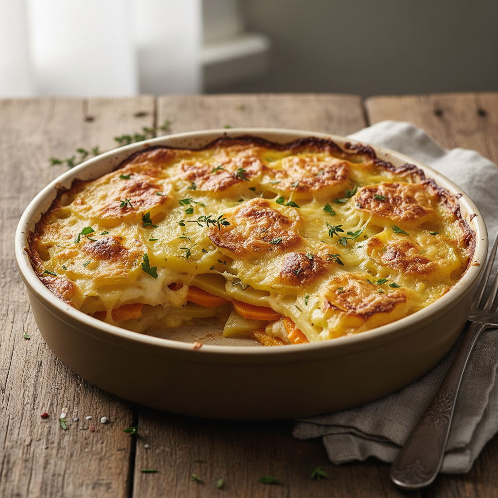 Gratin de pommes de terre et carottes