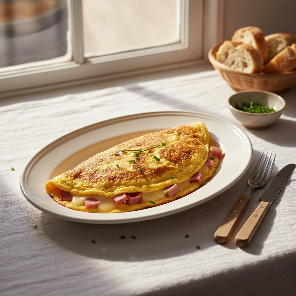Omelette au Gruyère et Jambon