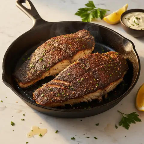 Gebratener Wels mit Cajun-Gewürzen