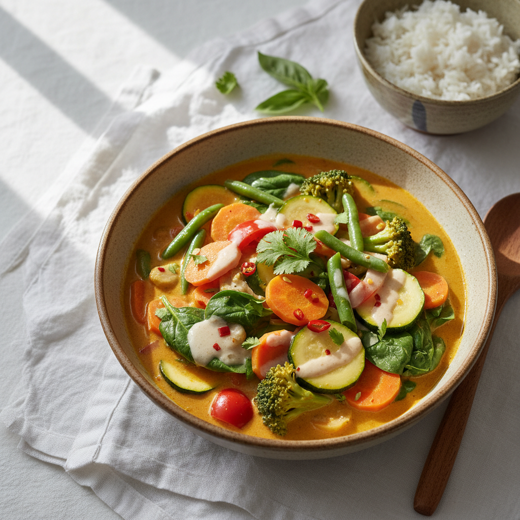 Curry de Légumes Asiatique avec Lait de Coco