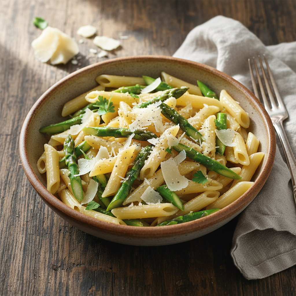 Pâtes aux Asperges et Parmesan