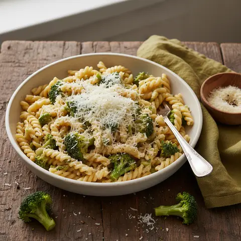 Nudeln mit Parmesan und Brokkoli