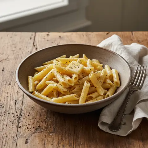Penne mit Butter und Pfeffer
