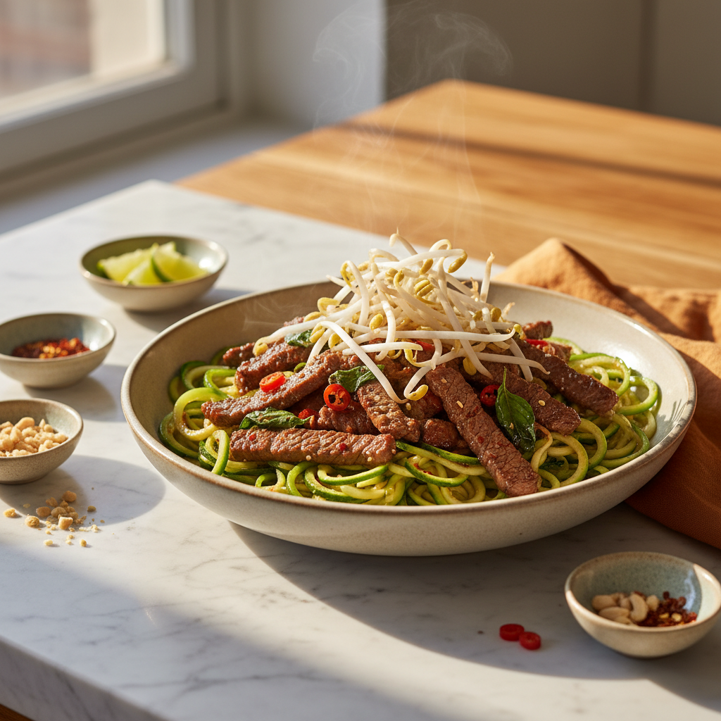 Bowl de boeuf thai aux courgettes