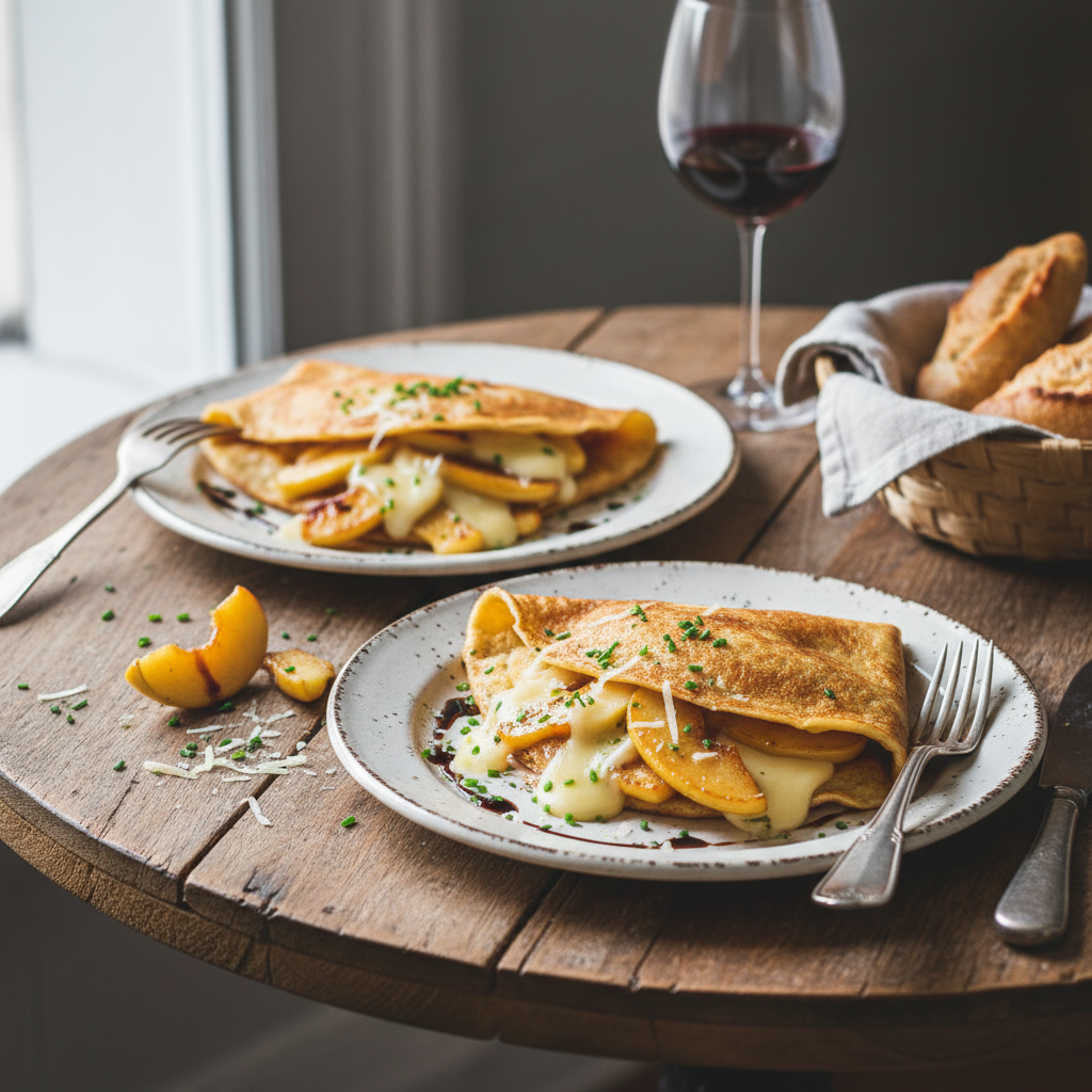 Crêpes sucré-salé Gruyère et Pomme