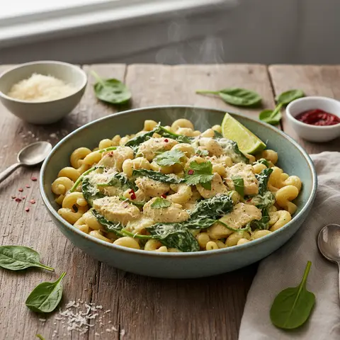 Pasta with Spinach and Coconut Curry