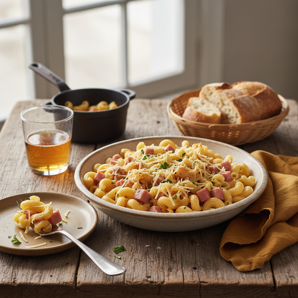 Pâtes au Gruyère et Jambon