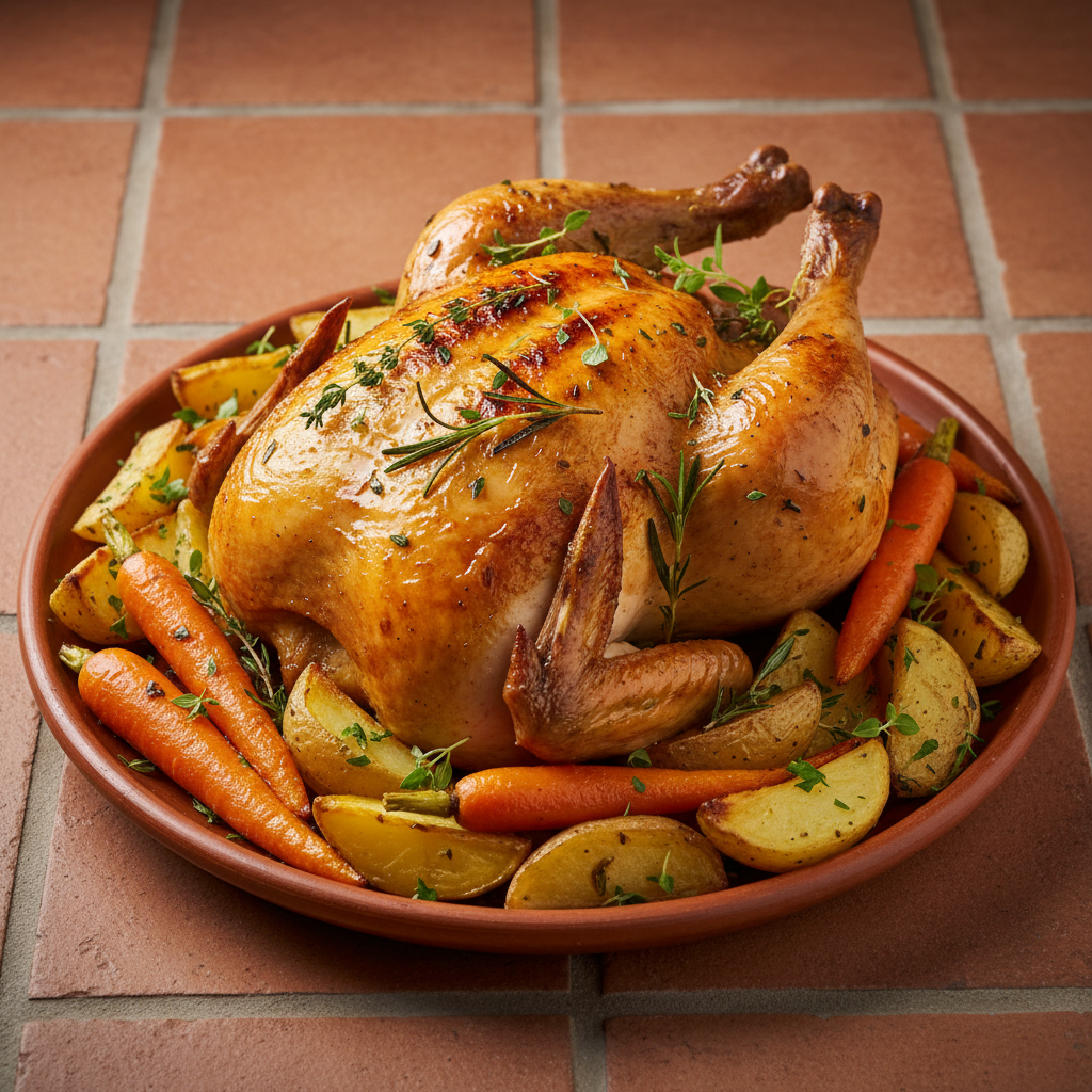 Poulet Rôti aux Herbes et Légumes