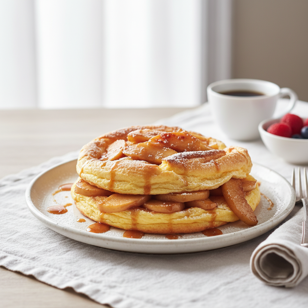 Omelette soufflée aux pommes caramélisées