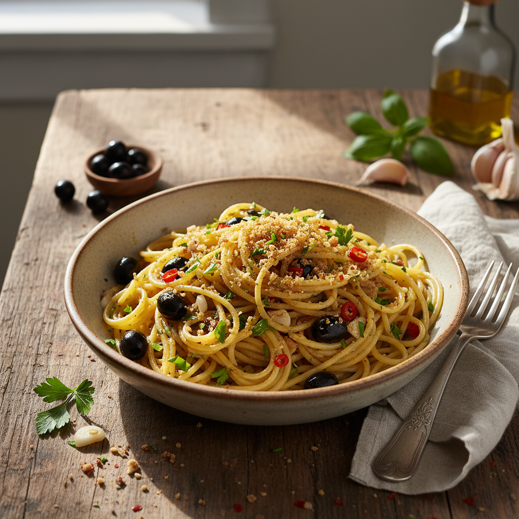 Spaghettis Aglio e Olio Végétal