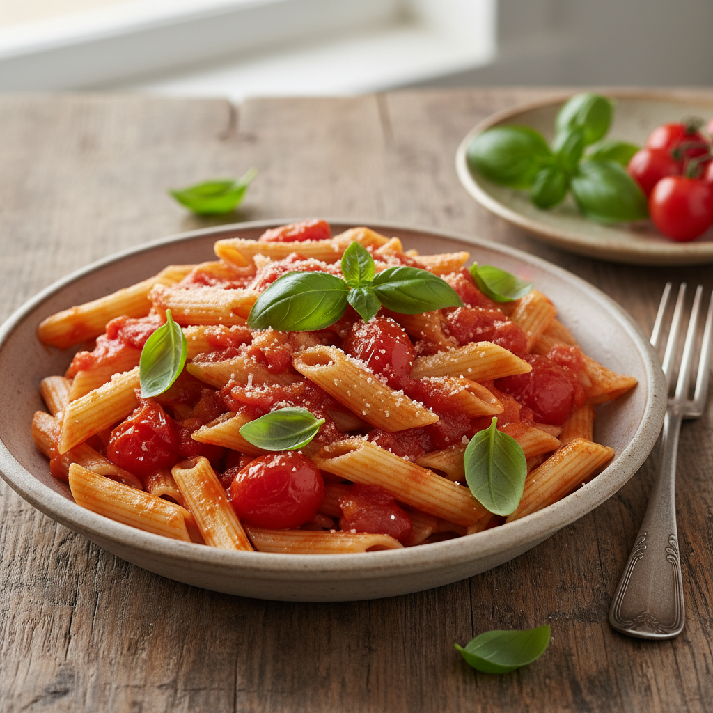 Penne à la Tomate et Basilic Frais