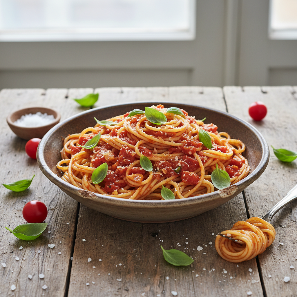 Spaghettis Tomate Basilic