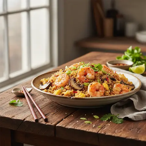 Shrimp and Mushroom Fried Rice