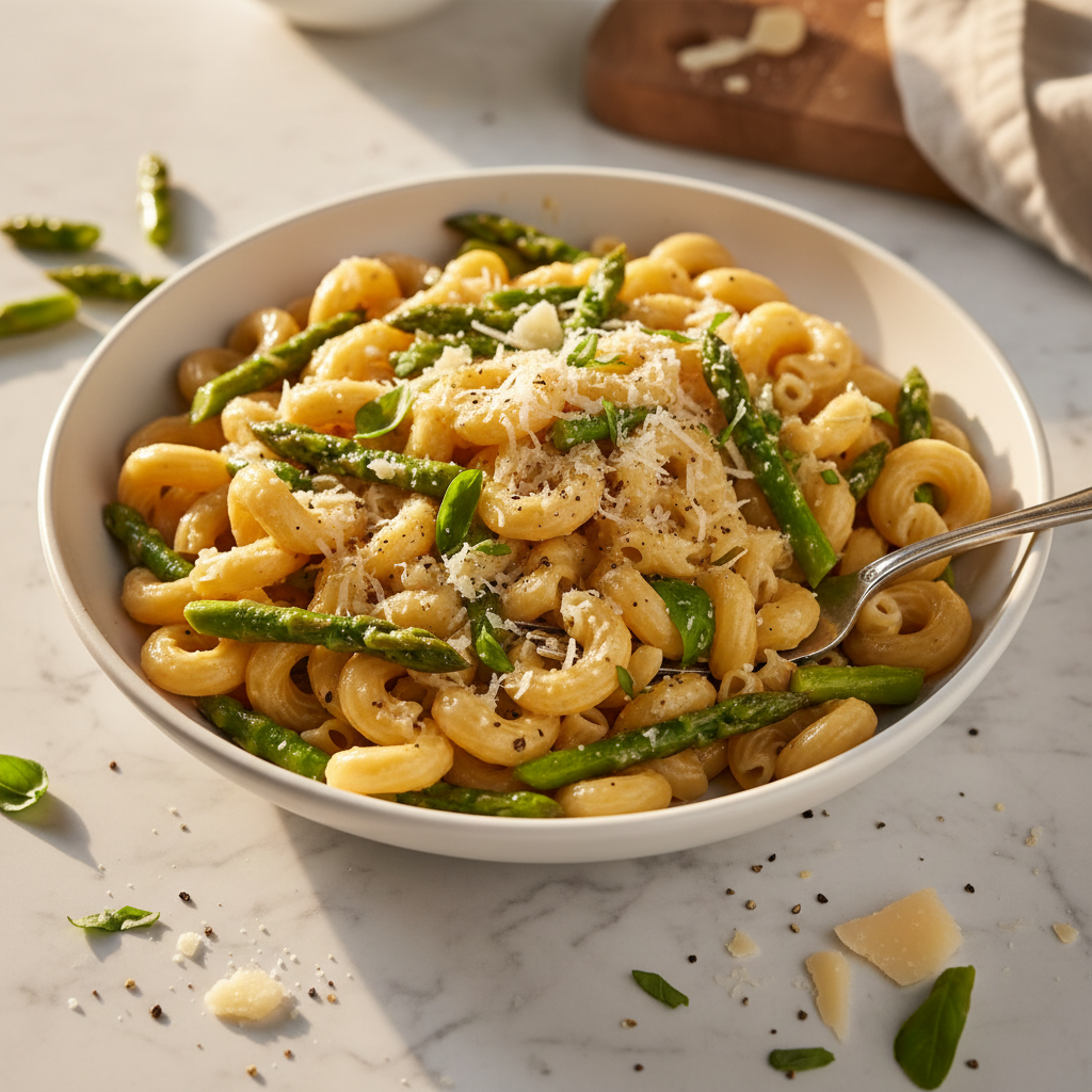 Pâtes aux Asperges et Parmesan