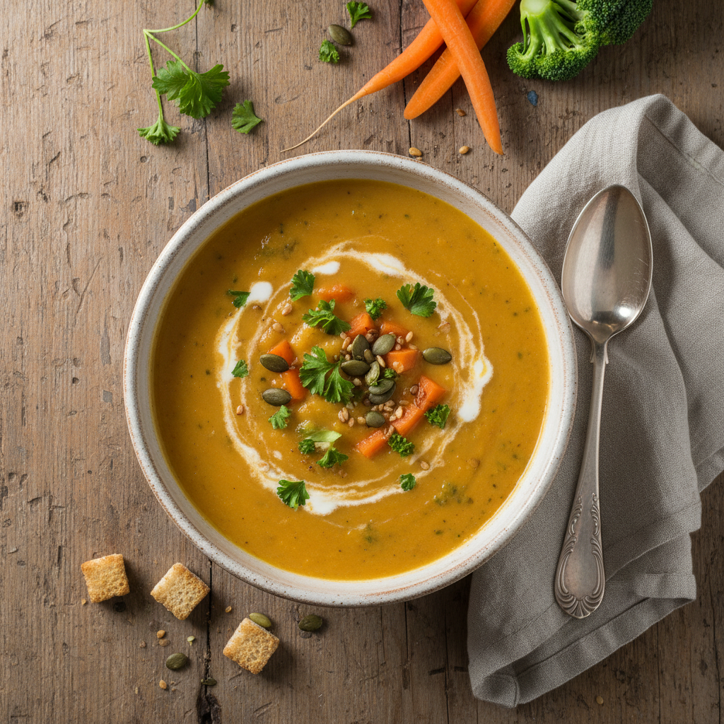 Soupe Veloutée aux Carottes et Brocoli