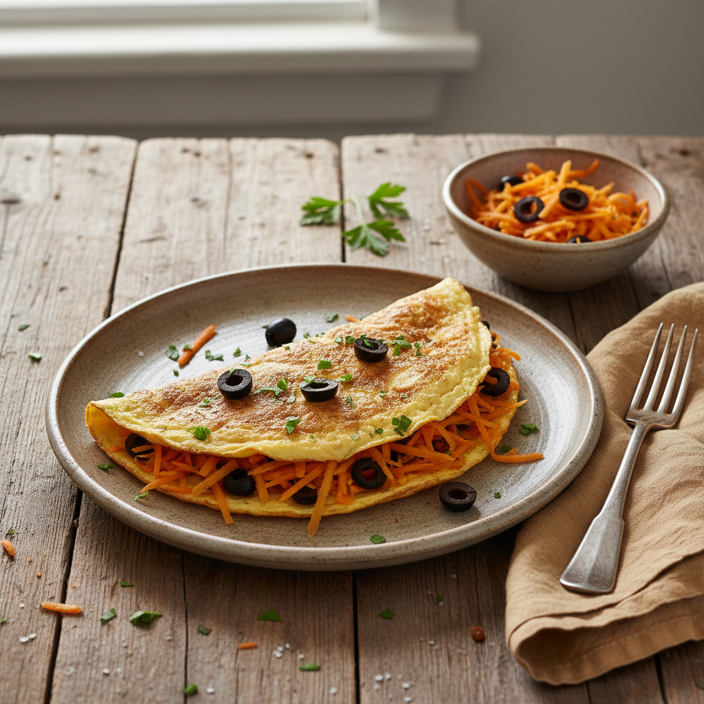 Omelette aux Carottes et Olives