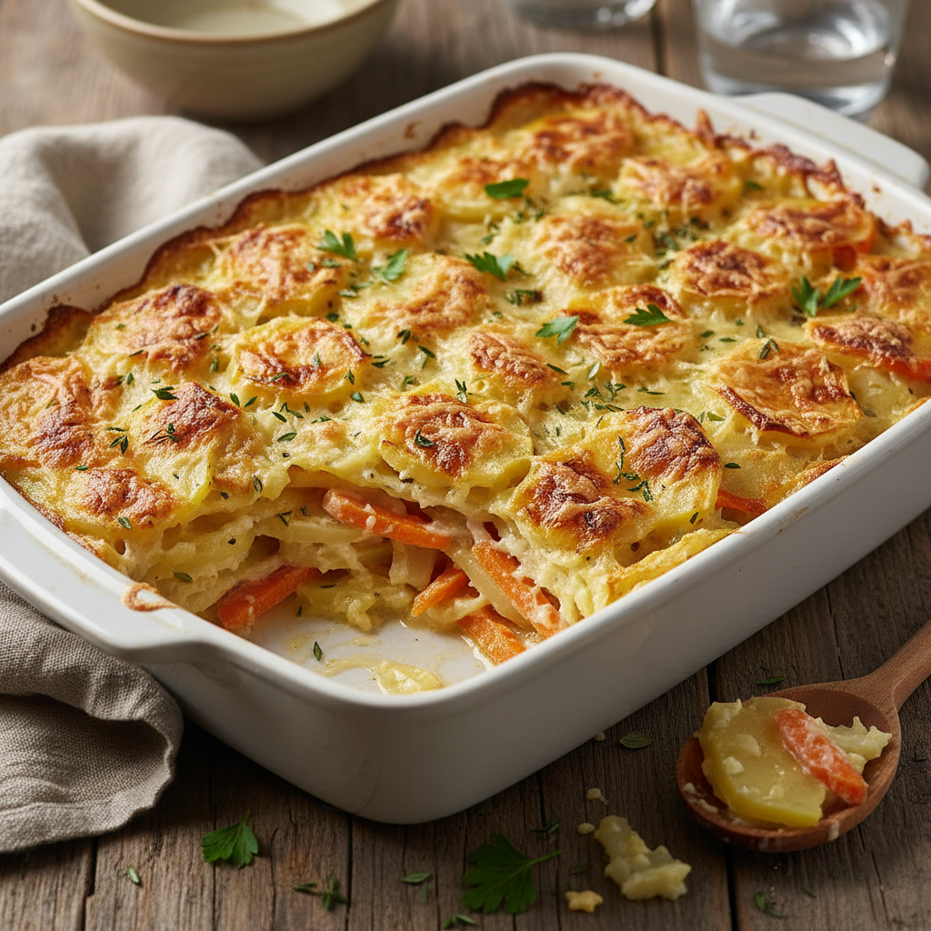 Gratin de pommes de terre et carottes