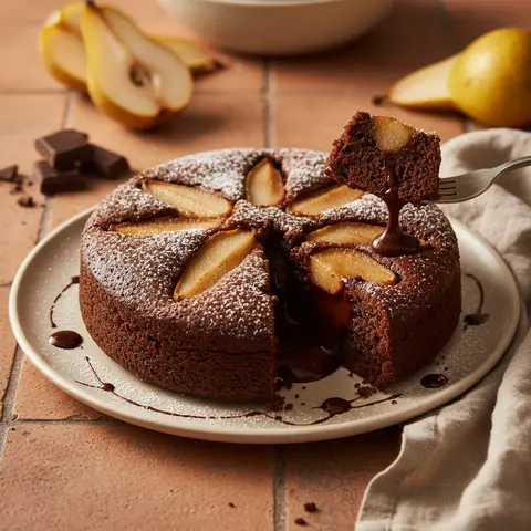 Fudgy Pear and Chocolate Cake