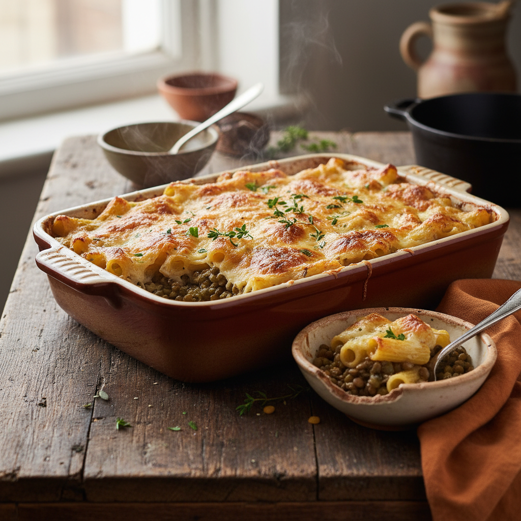 Gratinée de Pâtes et Lentilles