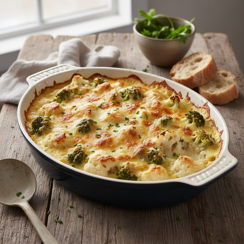 Gratin de Chou-fleur et Brocoli à la Française