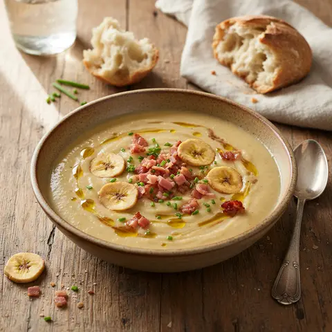 Creamy Banana and Smoked Ham Soup