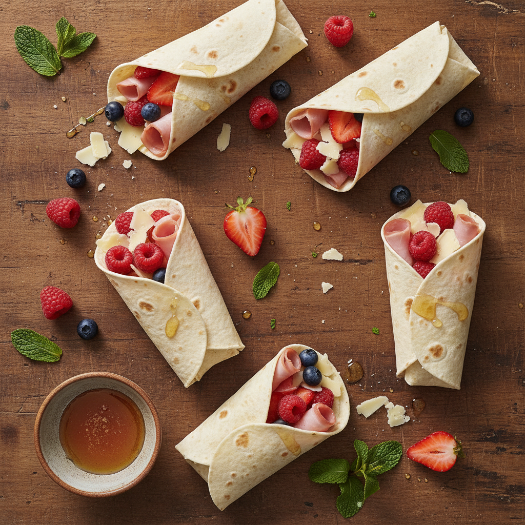Wraps Gourmands Jambon-Fromage-Fruits Rouges