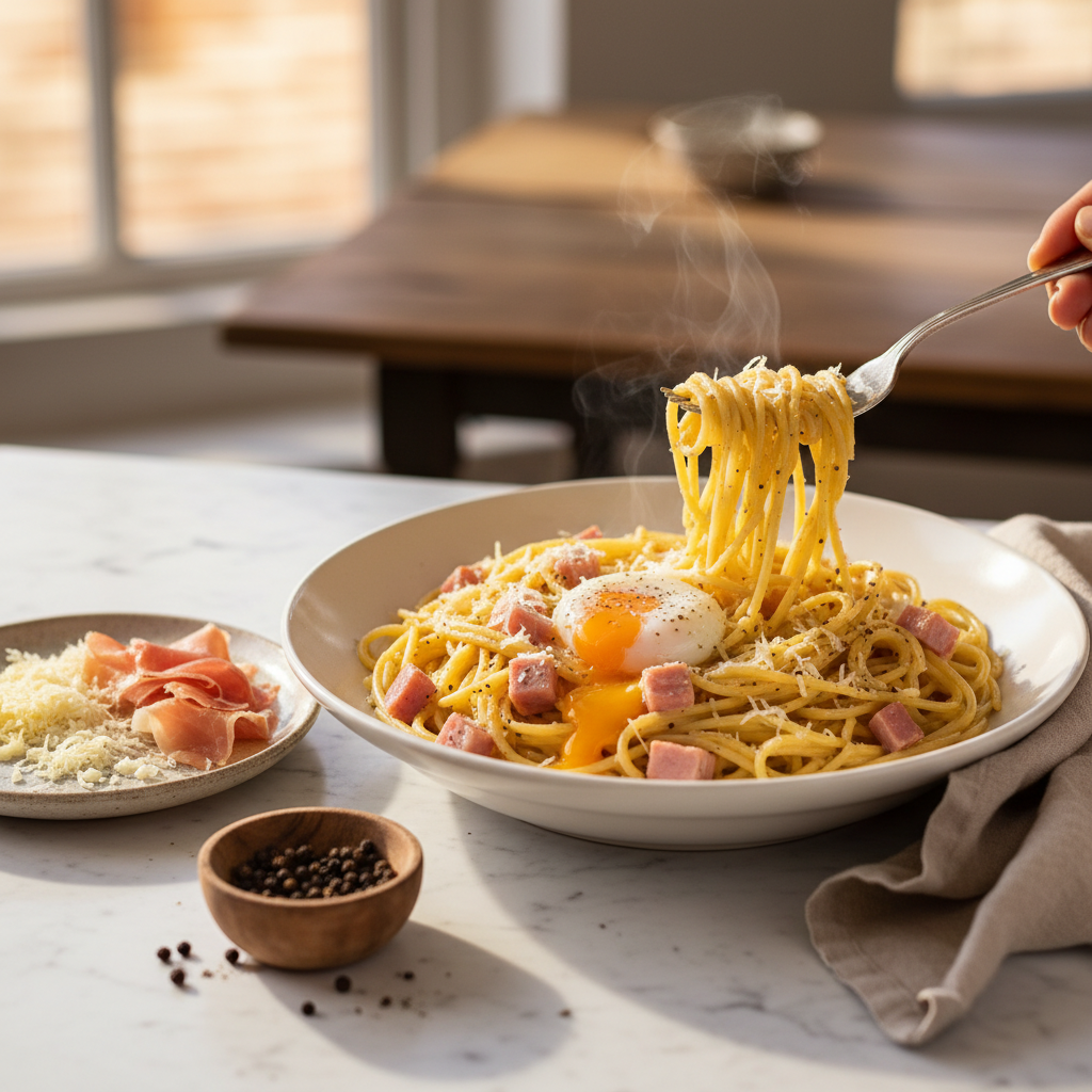 Pâtes à la Carbonara Revisitée
