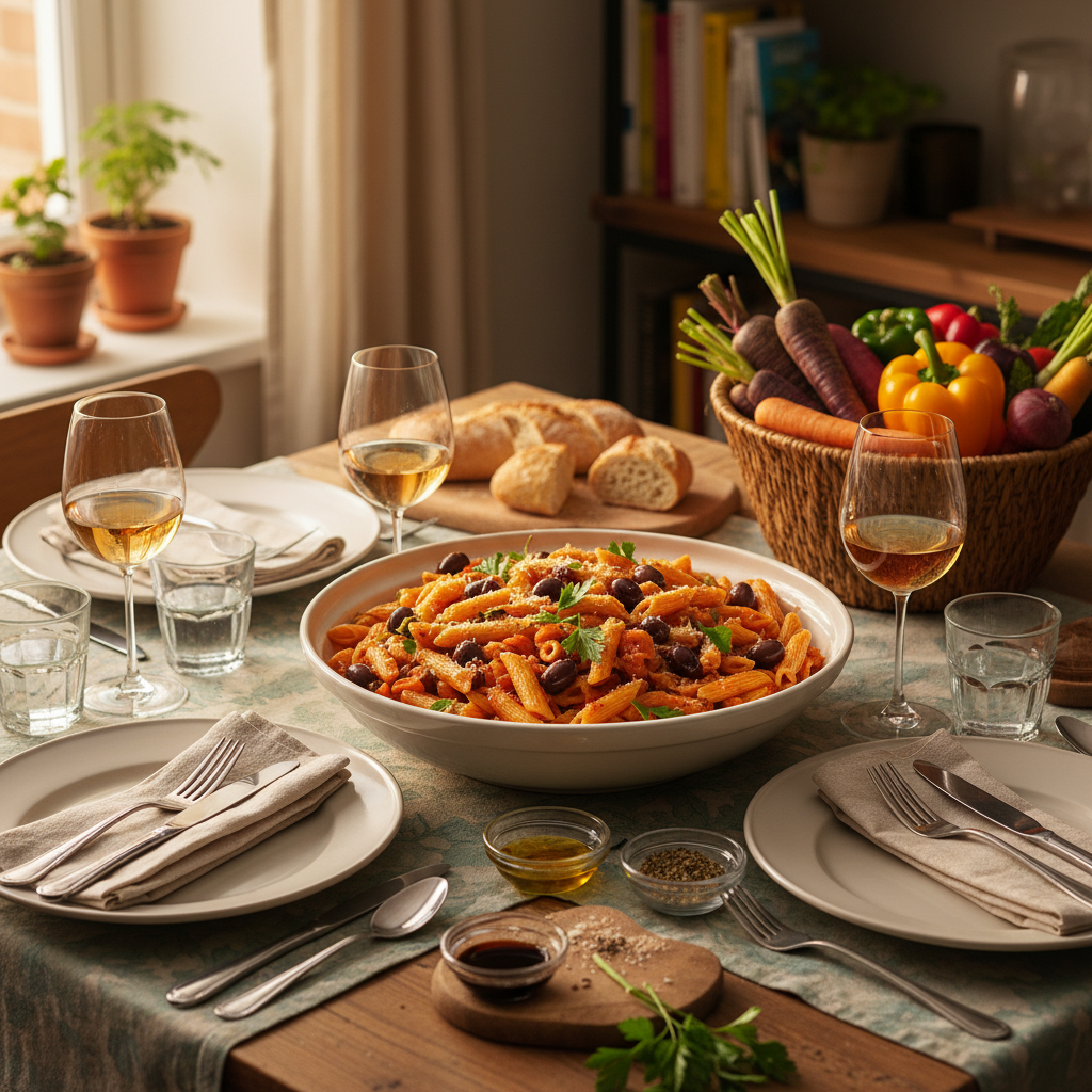 Penne aux Olives et Carottes