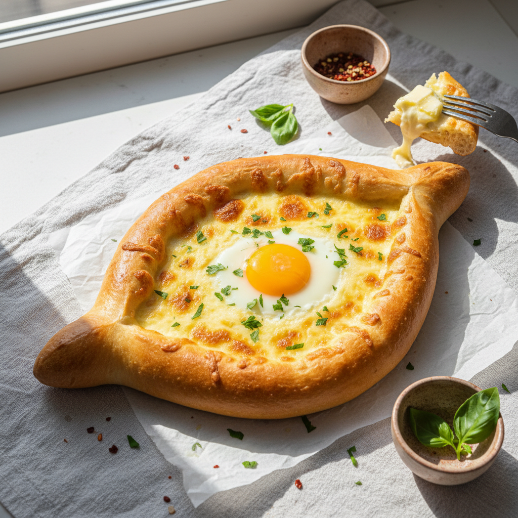 Khachapuri Adjarian (Pain au Fromage Géorgien)