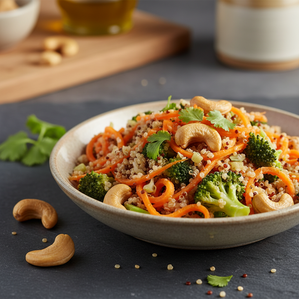 Salade Quinoa-Carottes avec Noix de Cajou
