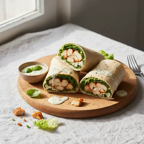Hähnchen-Salat-Wrap mit Frischkäse