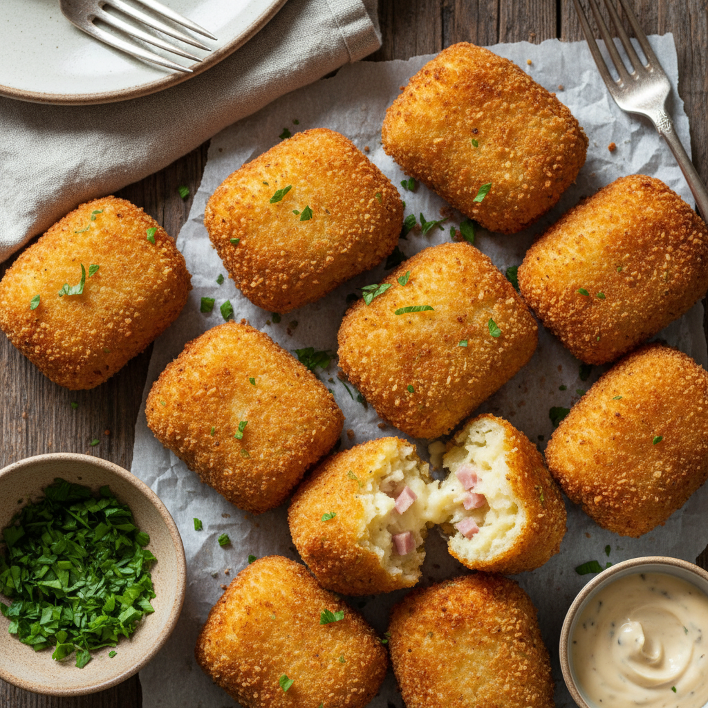 Croquettes de Pommes de Terre au Jambon et Fromage