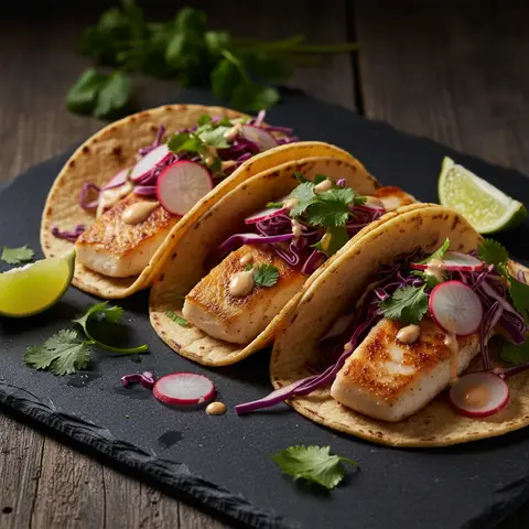 Fischttacos mit frischem Salat