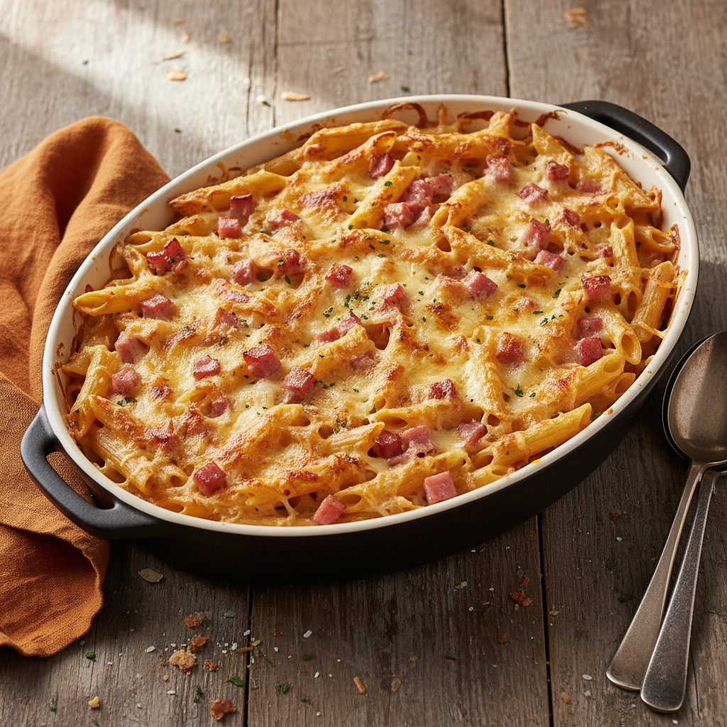 Gratin de Penne aux Trois Fromages