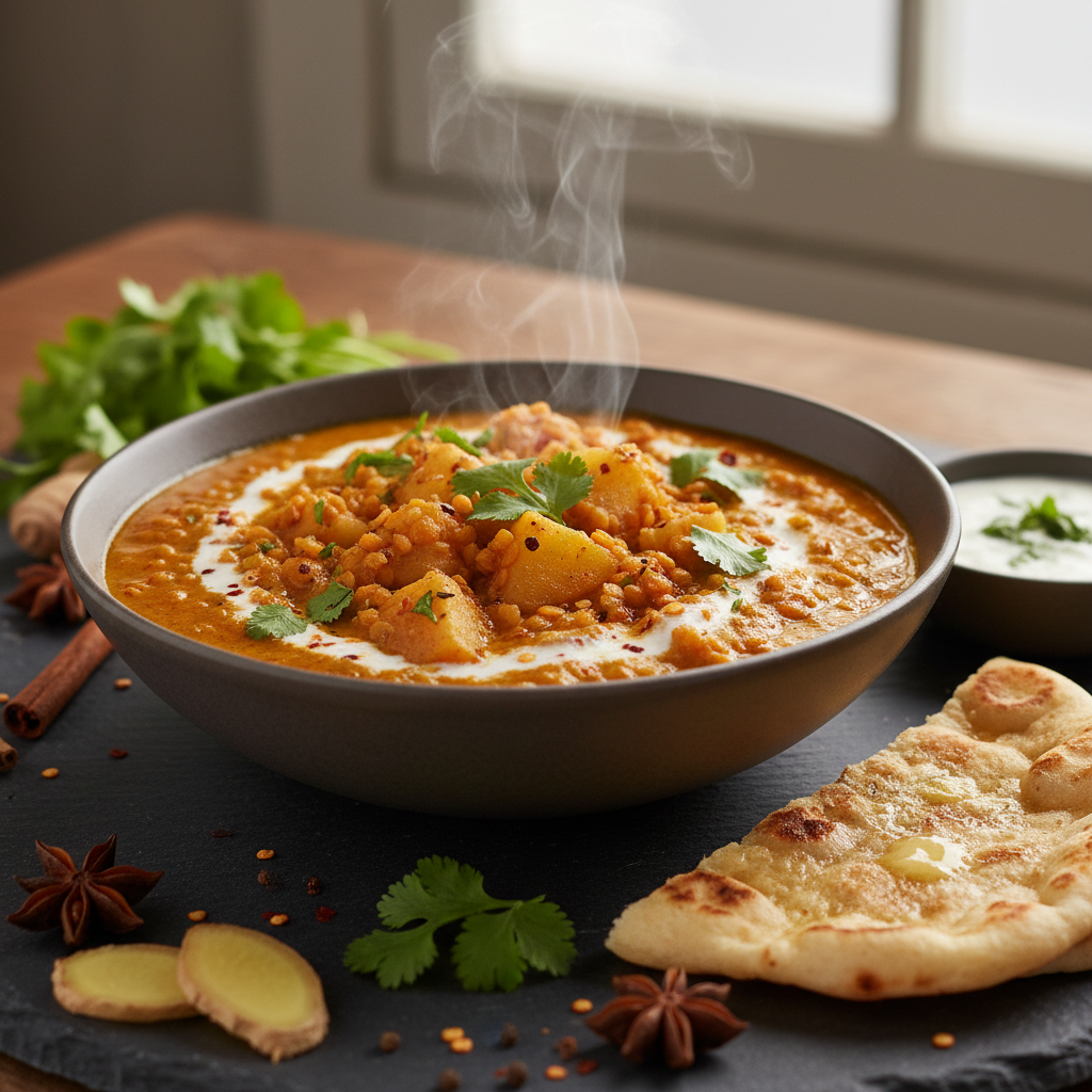 Curry de Pommes et Lentilles Corail