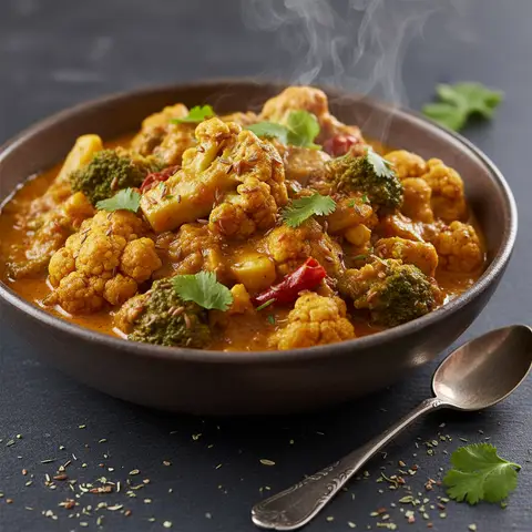 Curried Cauliflower and Broccoli