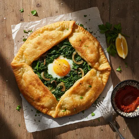 Brik à l'Œuf et aux Épinards