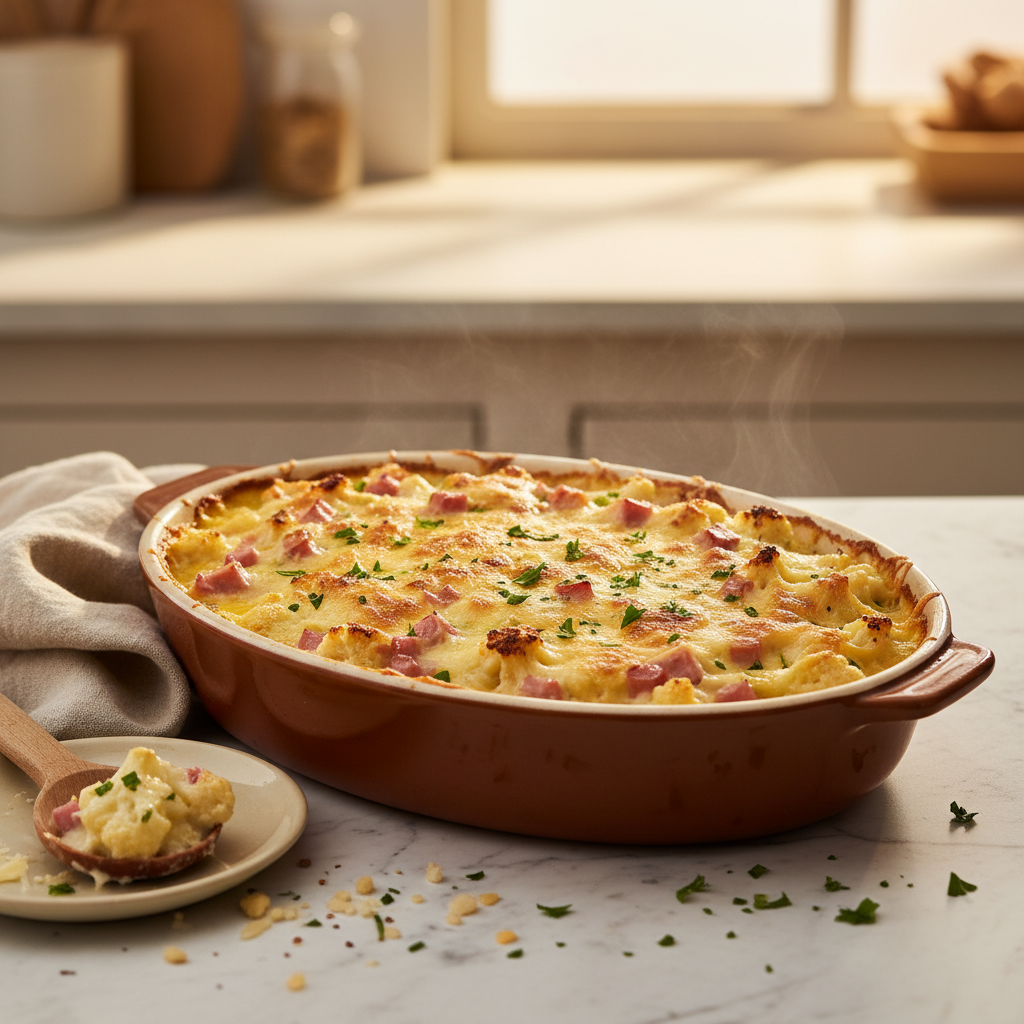 Gratin de Chou-fleur et Jambon