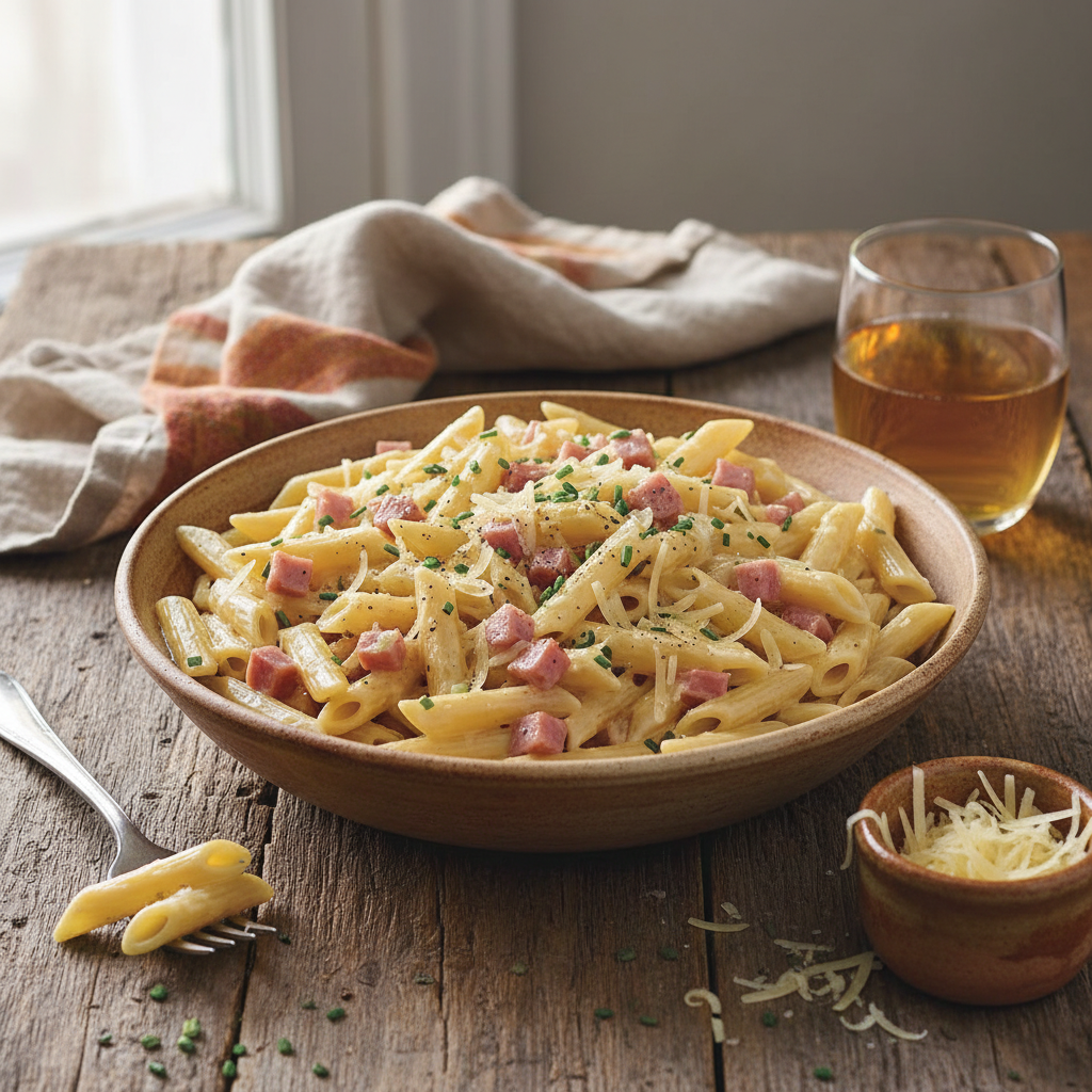 Penne au Gruyère et Jambon