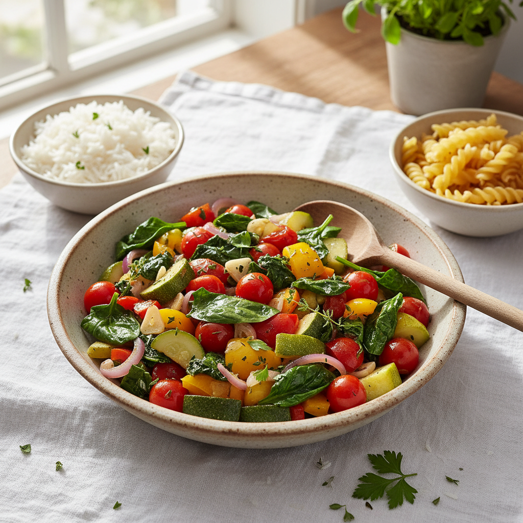Poêlée de Légumes aux Épinards