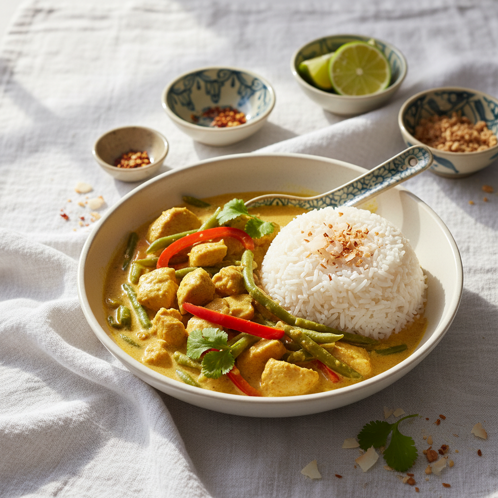 Poulet au Curry-Coco et Riz
