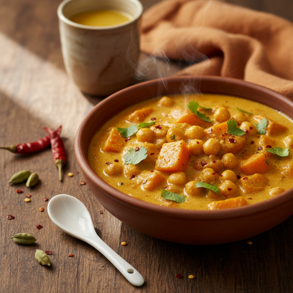 Curry de pois chiches et patates douces