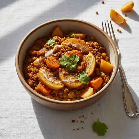 Linsencurry mit Äpfeln (asiatisch-französische Fusion)