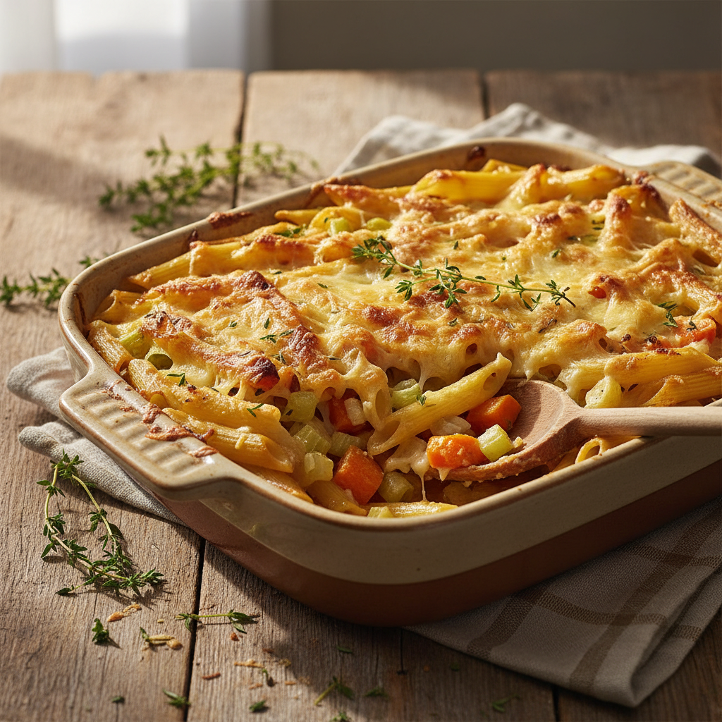 Gratin de Pâtes au Fromage et Légumes