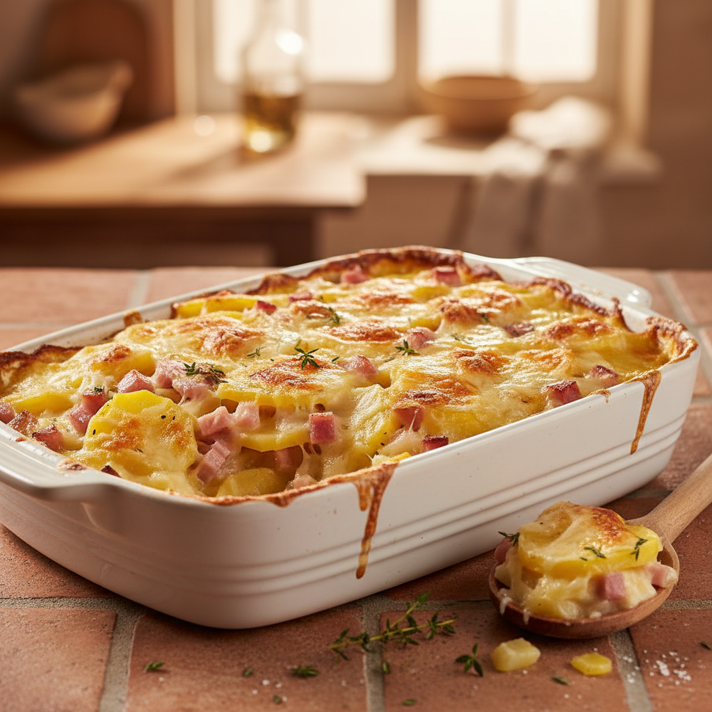 Gratin de Pommes de Terre au Jambon et Gruyère