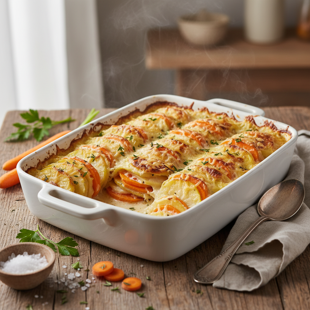 Gratin de Pommes de Terre aux Carottes